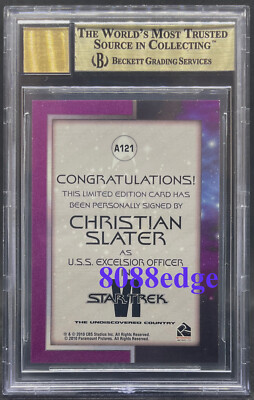 2010 STAR TREK MOVIE AUTO: CHRISTIAN SLATER #A121 AUTOGRAPH