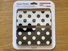 New Nintendo 3DS Kisekae Cover Plates No.007 - Black  White Polka Dot