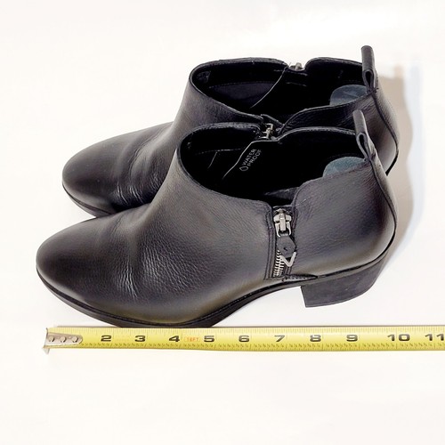 Vionic Cecily Ankle Boots Black Leather Zip Block Heel Waterproof Wms 9US 40EU - Picture 20 of 21