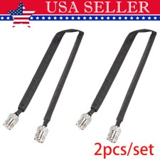 2PCS Door/Window Pass Through Flat Coaxial Cable SO239 UHF Female to UHF Female