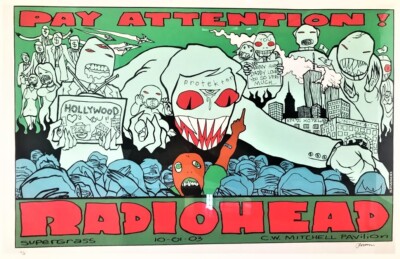 2003 RADIOHEAD PAY ATTENTION Poster Print Artist Proof! by