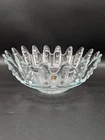 MCM Blenko Clear Glass 11 Inch Bowl Oyster And Pearl Pattern