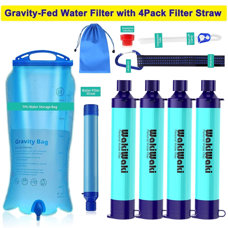 Gravity Water Filter Straw, Camping Water Filtration System