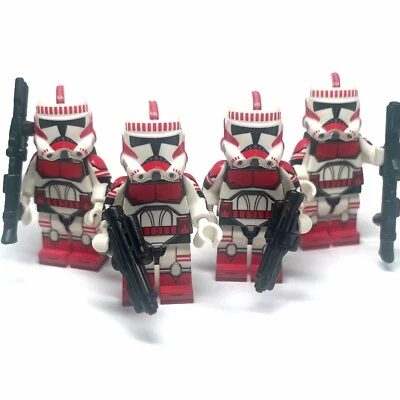 Coruscant Guard Star Wars Custom Minifigures Red Shock Clone Troopers Elite Lego