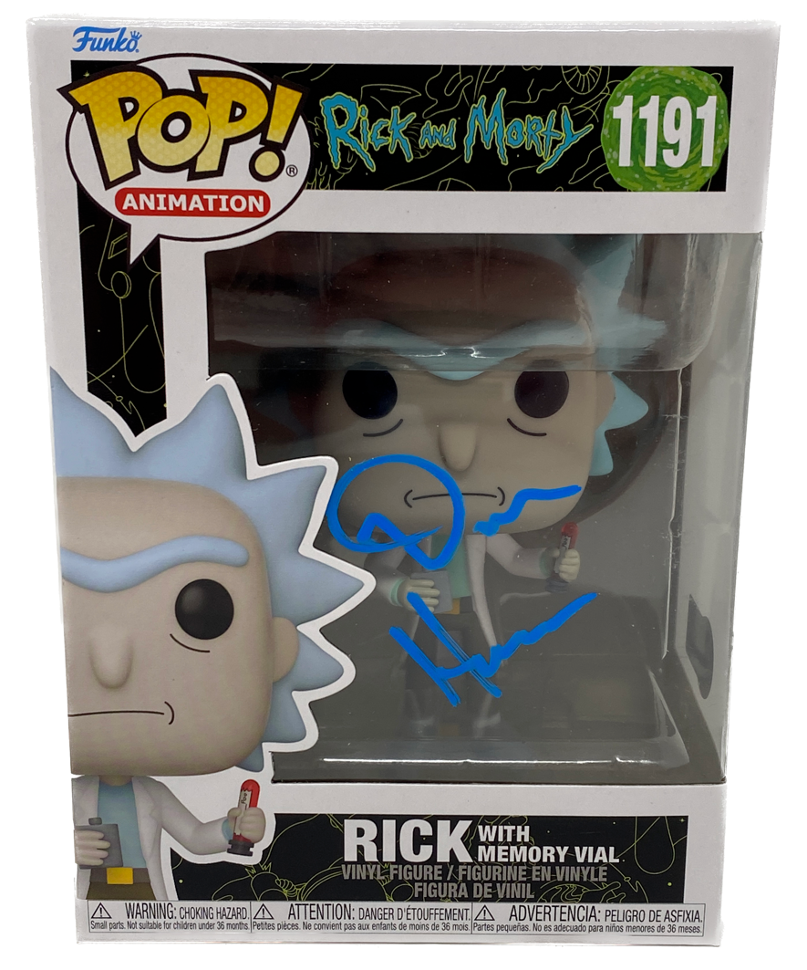 Dan Harmon Signed Rick and Morty Funko Pop Rick with Memory Vial
