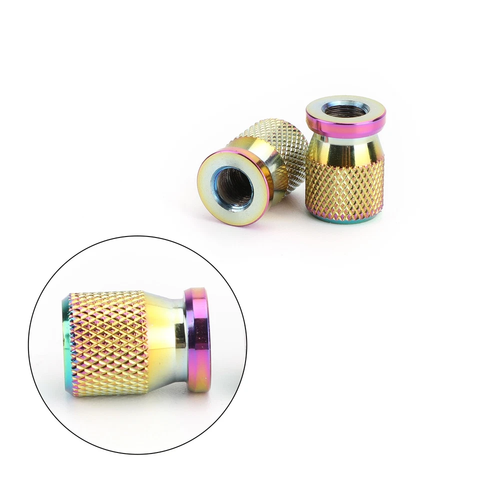 2pcs CNC Burnt Titan-color Motorcycle Tire Valve Cap Cover Wheel Decoration US - Image 2 of 4