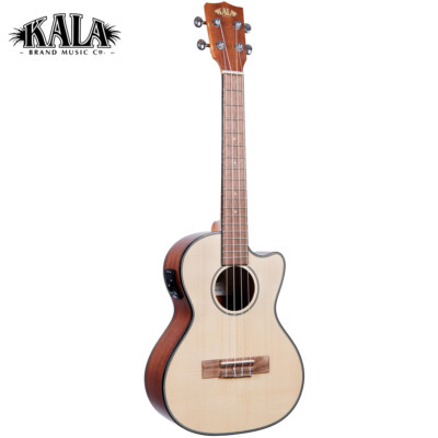 Kala KA-STGE-C Solid Spruce Mahogany Tenor Cutaway A/E Ukulele w/ EQ