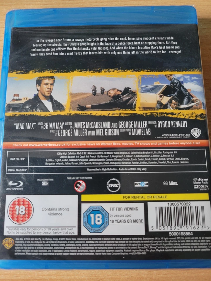 Mad Max Blu-Ray (2015) New / Sealed - Image 2 of 2