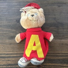 VINTAGE 1983 CBS Toys ALVIN and the Chipmunks Plush Stuffed Animal Red Shirt 12  
