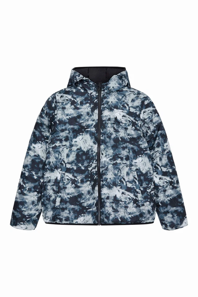 Reebok Mens Reversible Jacket Reversible Puffer Black - Image 3 of 4