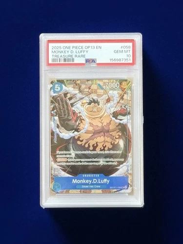 One Piece Monkey D. Luffy OP11-058 Treasure Rare Foil PSA 10