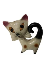 MCM Lipper Mann Mod Flat Face Calico, Big Eyed Kitty Cat / Bow Tie Taupe Color