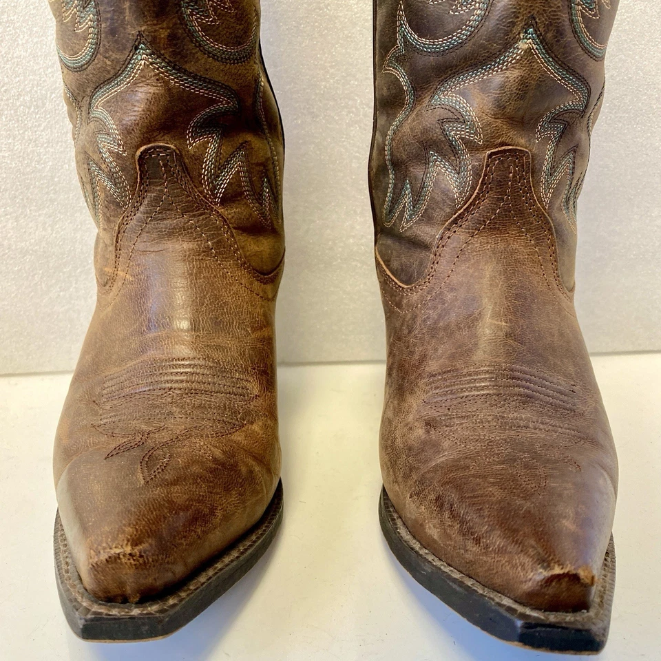 Botas sociais femininas Laredo Western cowboy cowgirl tamanho 7W biqueira recortada 51078 marrom - Imagem 4 de 4