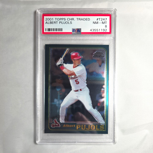 2001 Topps Chrome Traded #T247  ALBERT PUJOLS RC Rookie Cardinals PSA 8