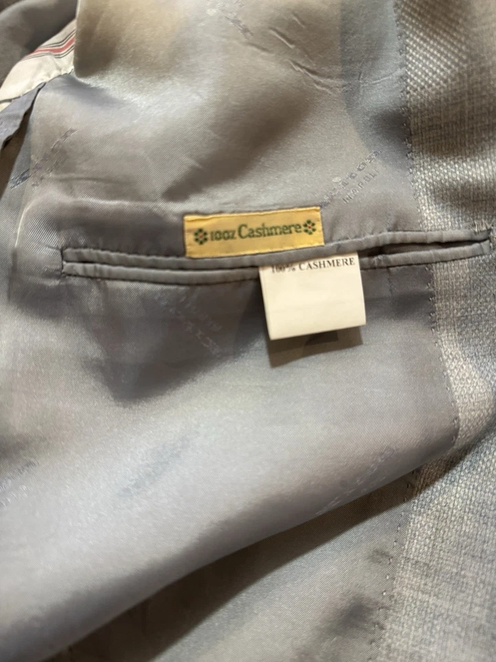 Blazer Abrigo Deportivo KITON BERGDORF 44R Gris 100% Cachemira 3 Botones Pequeño DEFECTO AGUJERO Foto 3 de 4