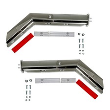 2PCS Angled Stainless Steel Spring Loaded Mud Flap Hanger Set 1-1/8" Bolt