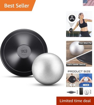 2 Pcs Shot Put Rubber Discus Black Ball for School Track and Field Discuses f...