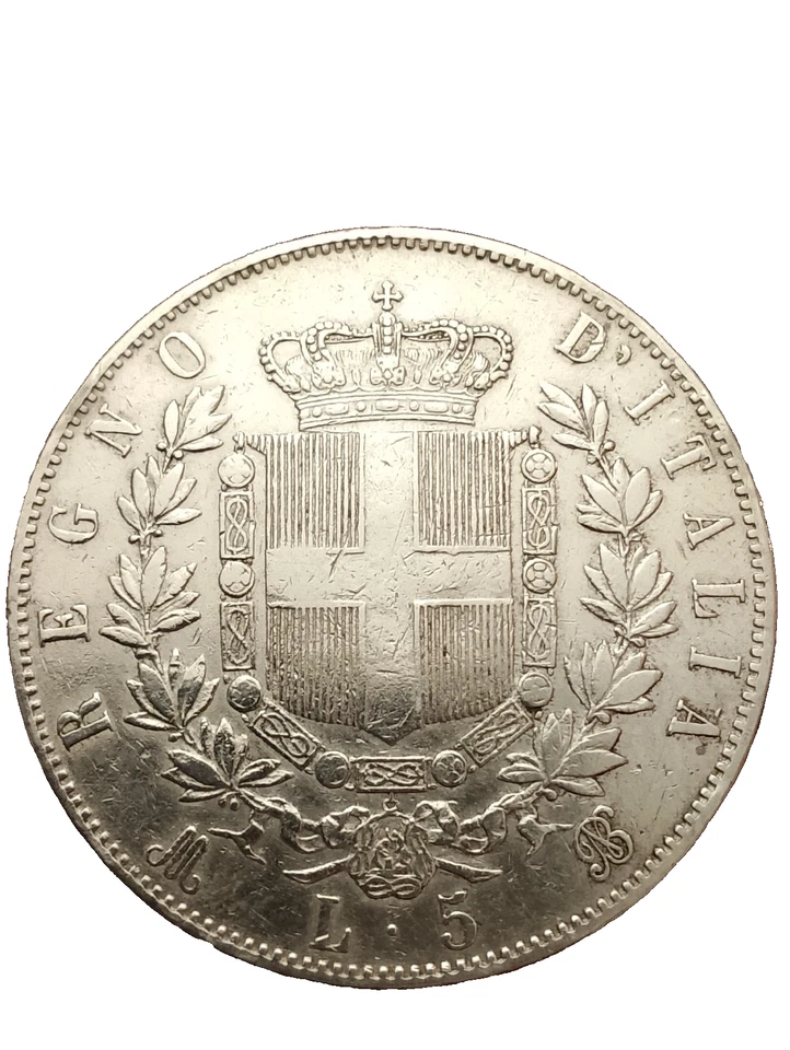 MILANO SCUDO DA  5 LIRE 1970 ARGENTO 40MM. VITTORIO EMANUELE II.  N1 - Imagen 2 de 2