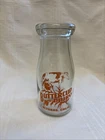 Vintage Half Pint Glass Milk Bottle Buttercup Dairy Alturas California 1947 Cow