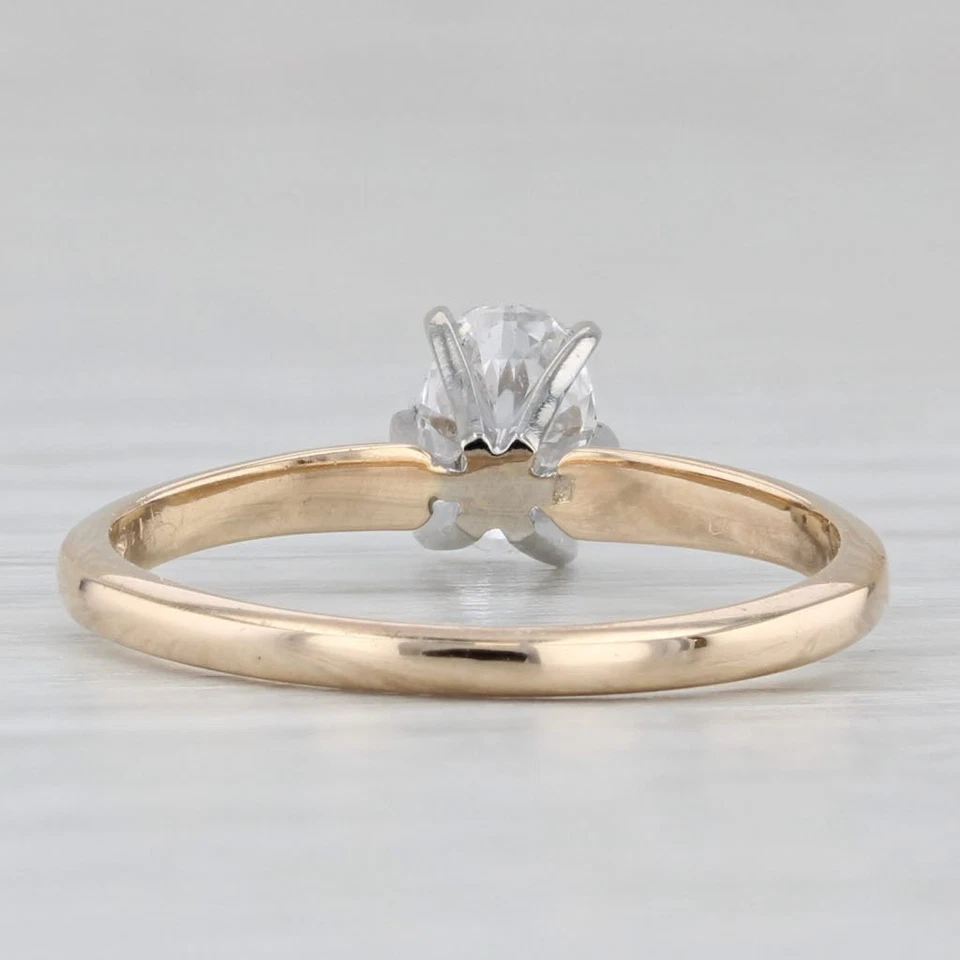 0.40ct Oval Diamond Solitaire Engagement Ring 14k Yellow Gold Size 8 - Image 4 of 4