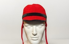 Trapper Hat Kids Large Red Fleece Hat Ear Flaps Ties Outdoors