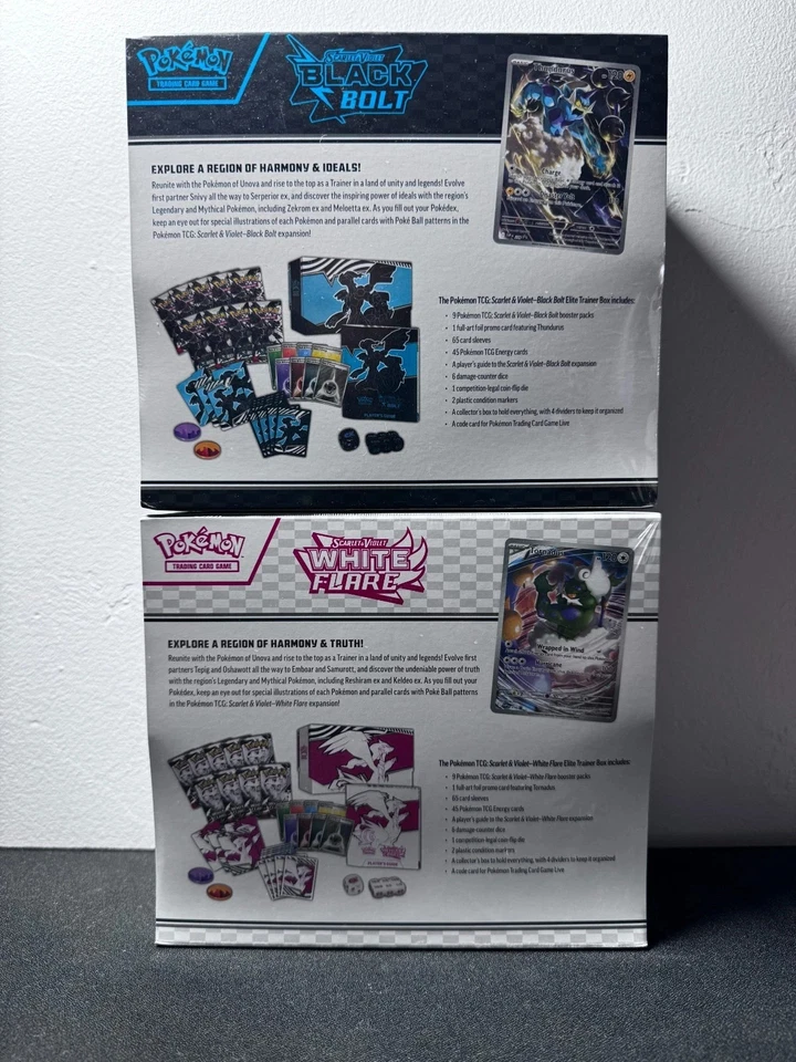 Pokemon Black Bolt and White Flare Elite Trainer Box ETB Set of 2 FACTORY SEALED - Image 2 of 2