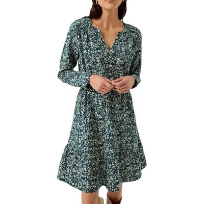 Pact Organic Cafe Crepe Tiered Dress Celestial Prairie Floral XXL Boho Cottage