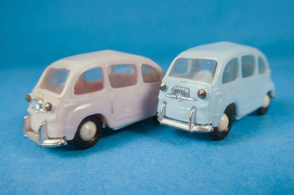 2 ANGUPLAS MINI-COCHES FIAT-ASIENTO 600 COCHES MULTIPA - PRODUCCIÓN 1960 CON OB -1/87 Foto 2 de 4