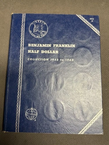 Complete 1948-1963D Franklin Silver Half Dollars Set in Vintage Whitman Album
