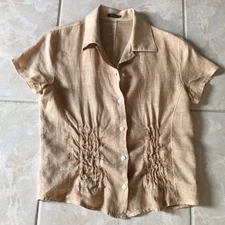 C.P. Company 2004 linen womens shirt blouse avant garde size IT44 Natural Tan