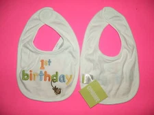 GYMBOREE WHITE BIRTHDAY SHOP 1st Birthday BIB NWT