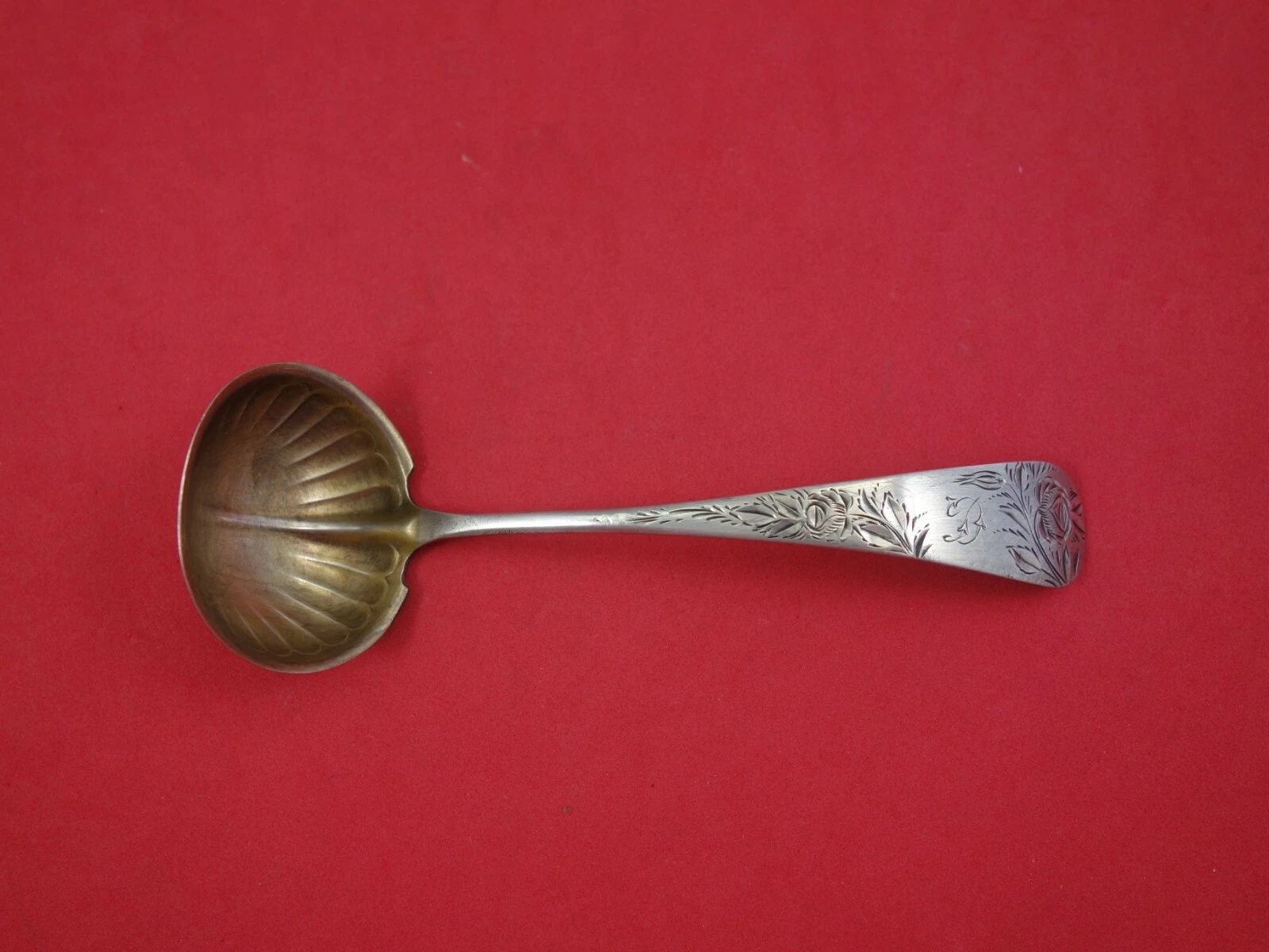 Jac Rose by Gorham Sterling Silver Sauce Ladle Goldwashed Fluted 5 1/2"