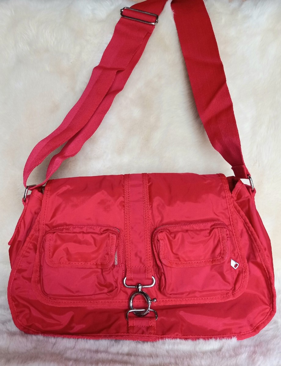 Banana Republic Bright Red Nylon Purse Bag Beach Pool Tote