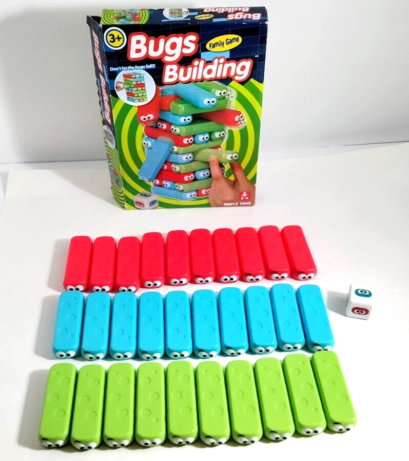 Stacking Game Bugs Building Family 2-4 Players Age 3+ Maple Toys - 100% ...