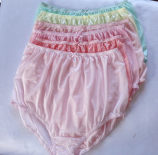 6 Big Underwear Granny Panties Soft Smooth Silky Nylon Woman High Waist 42"-50"