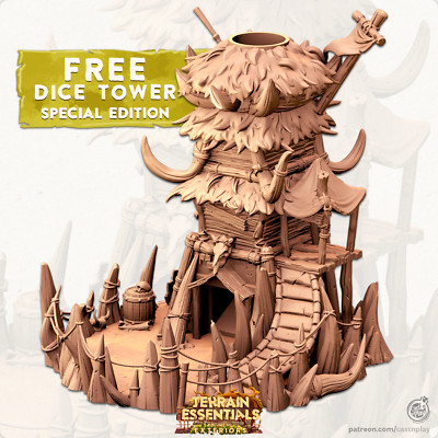3D Printed Cast n Play Orcs Field Set Orc Dice Tower 28mm 32mm D&D