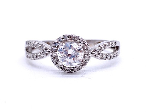 $2,825 Certified 10k White Gold Halo 0.50 Ctw Diamond Engagement Ring - Picture 6 of 8