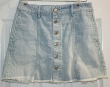 AMERICAN EAGLE OUTFITTERS SHORT JEAN SKIRT BUTTON FRONT SIZE 2 - AE DENIM