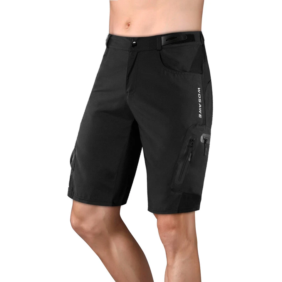 WOSAWE Men MTB Mountain Bike Baggy Cycling Shorts Loose Fit Short Pants Summer - Image 3 of 4