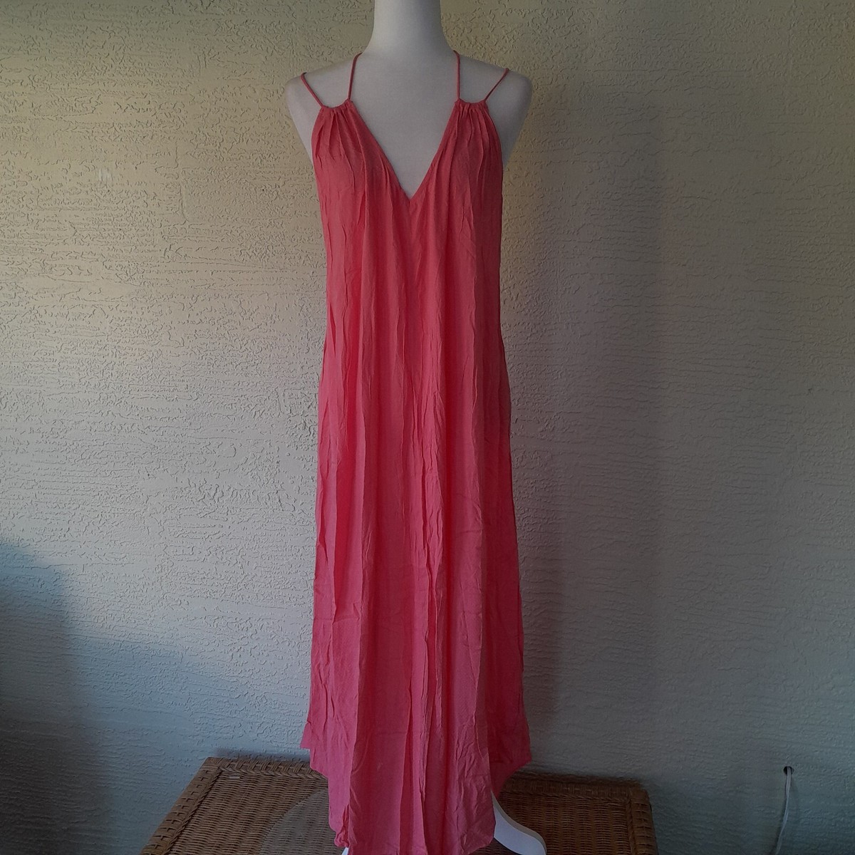 Mustard Seed Dress Womens Large Pink Mini Smocked Ruffle Layered Sundress A Line Mustard Seed Dress Womens Large Pink Mini Smocked Ruffle Layered Sundress A Line