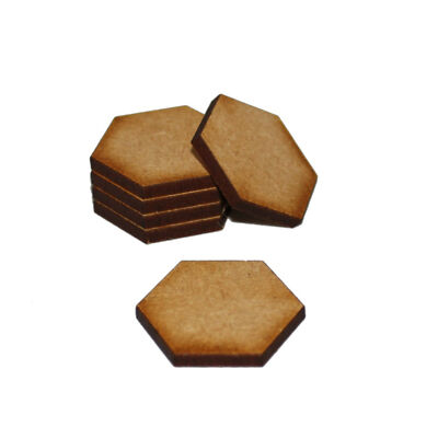 SECHSECKIG (SECHSECKIG) 50mm NATUR MDF BASIS für Rollenspiel Miniaturen