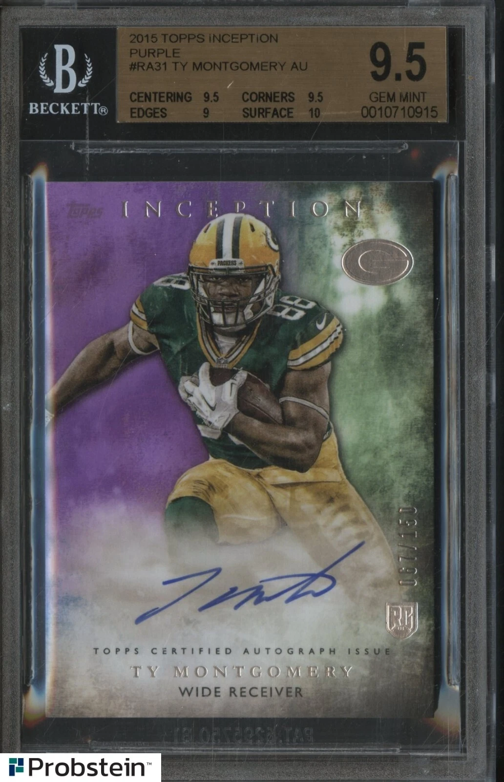 Ty Montgomery Topps Inception Rookie Autographs #RA31 Base