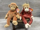 VTG TY Beanie Baby Monkeys Schweetheart and Bongo Retired Pellets