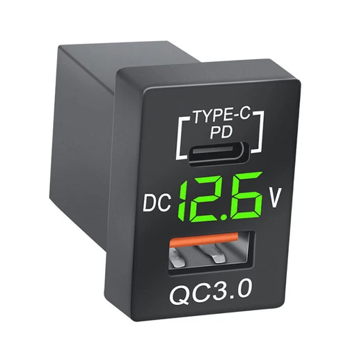 Dual USB Car Charger Socket Type-C QC 3.0 Charging Port for Toyota Tacoma Cruise - Picture 5 of 17