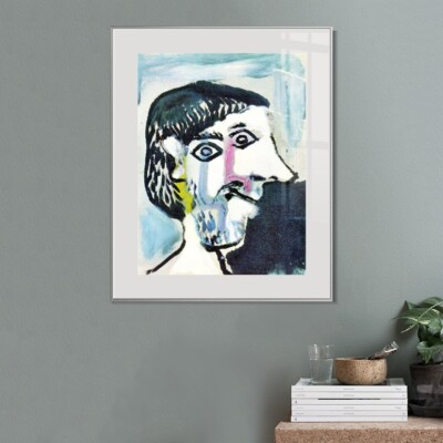 Framed Canvas Art 1964 Tete d'homme de profil by Pablo Picasso Wall Art