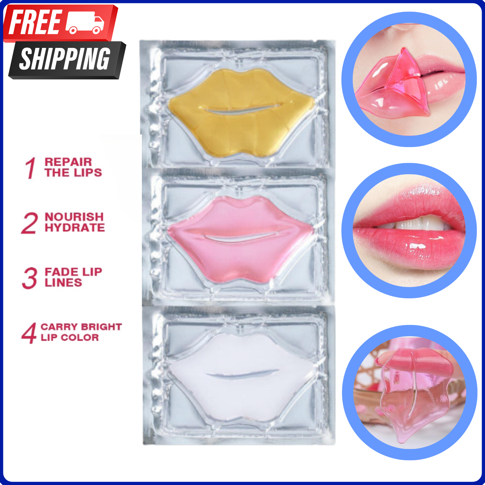 Lip Mask Shiny Moisturizing Lip Mask Plumping Hydrating Collagen Crystal Gel Lip-image