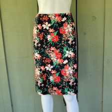 New TALBOTS Floral Skirt 8 Stretch Cotton