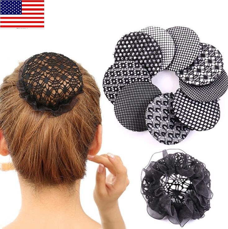 5 Stück Haarnetz Snood Mit Schleife - Für Damen, Unsichtbar, Elastisch, Latexfrei, Ideal Für Arbeit, Küche, Krankenhaus