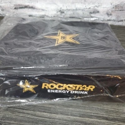 Rockstar Energy Drink Black 3 Ring Binder 3" - D Ring Advertising Logo Spellout - Image 1 of 4