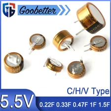 5.5V Super Capacitor 0.22F 0.33F 0.47F 1F 1.5F Button Farad Capacitor C/H/V Type